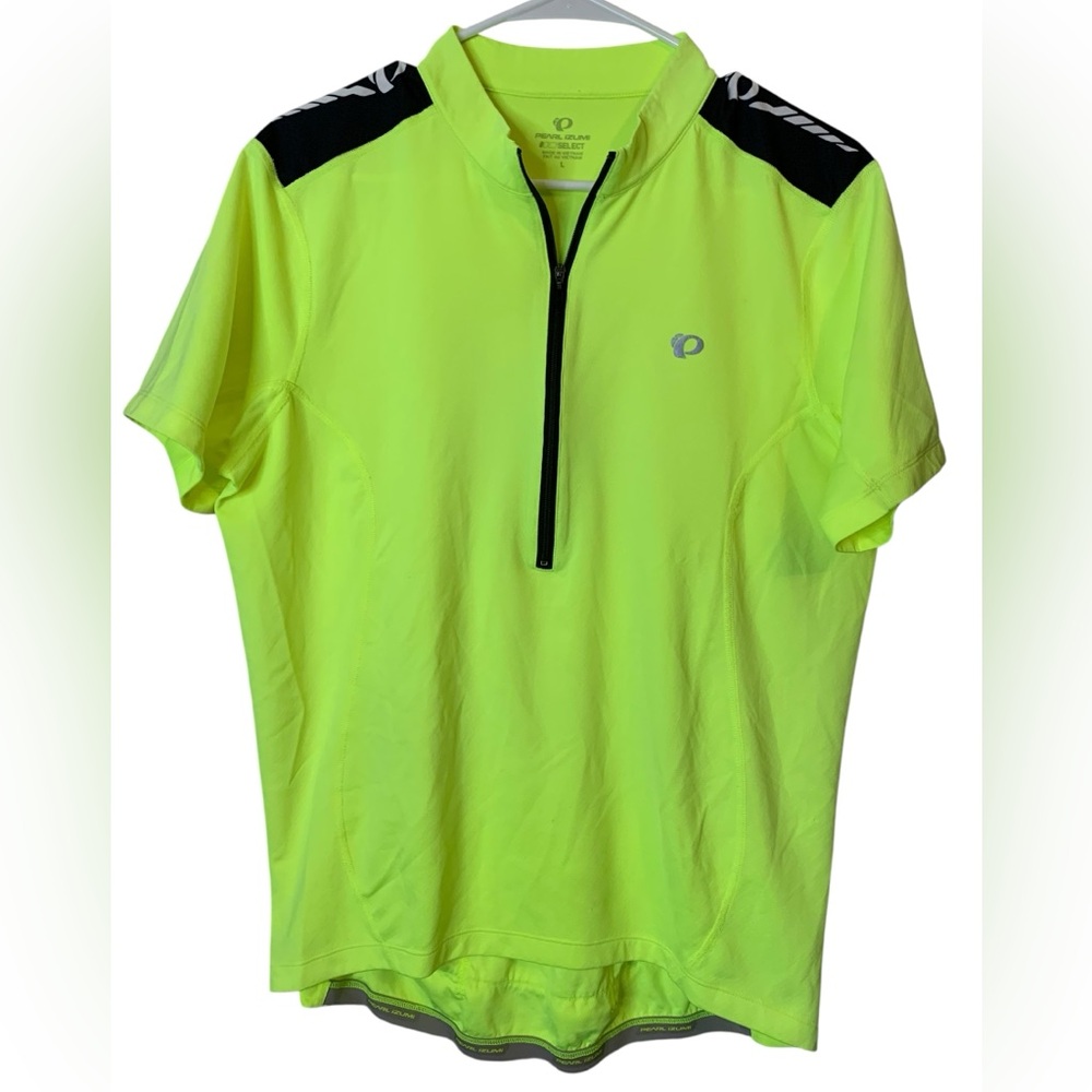 Pearl Izumi Select Bicycle Cycling Jersey Size L Day Glo 3/4 Zip Tour Sporty